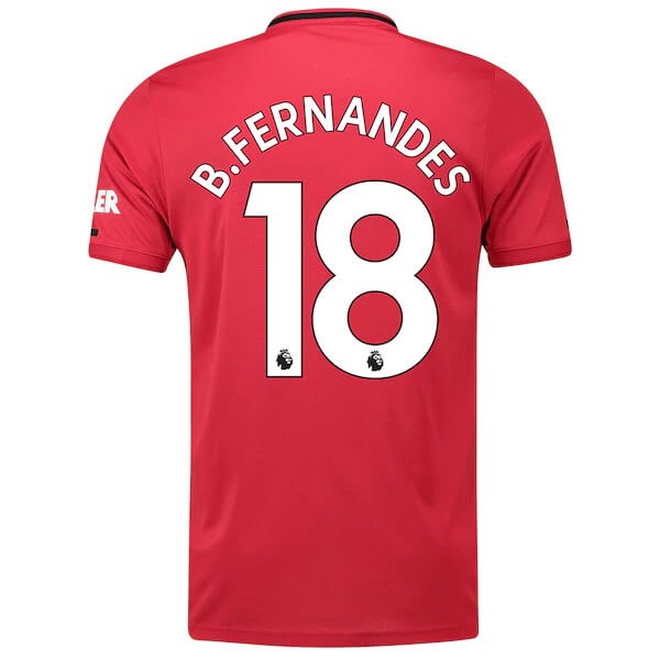 Camiseta Manchester United NO.18 B. Fernandes 1ª Kit 2019 2020 Rojo